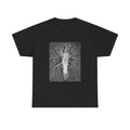 Mystic Radiance T-Shirt — Ethereal Figure with Radiant Lines