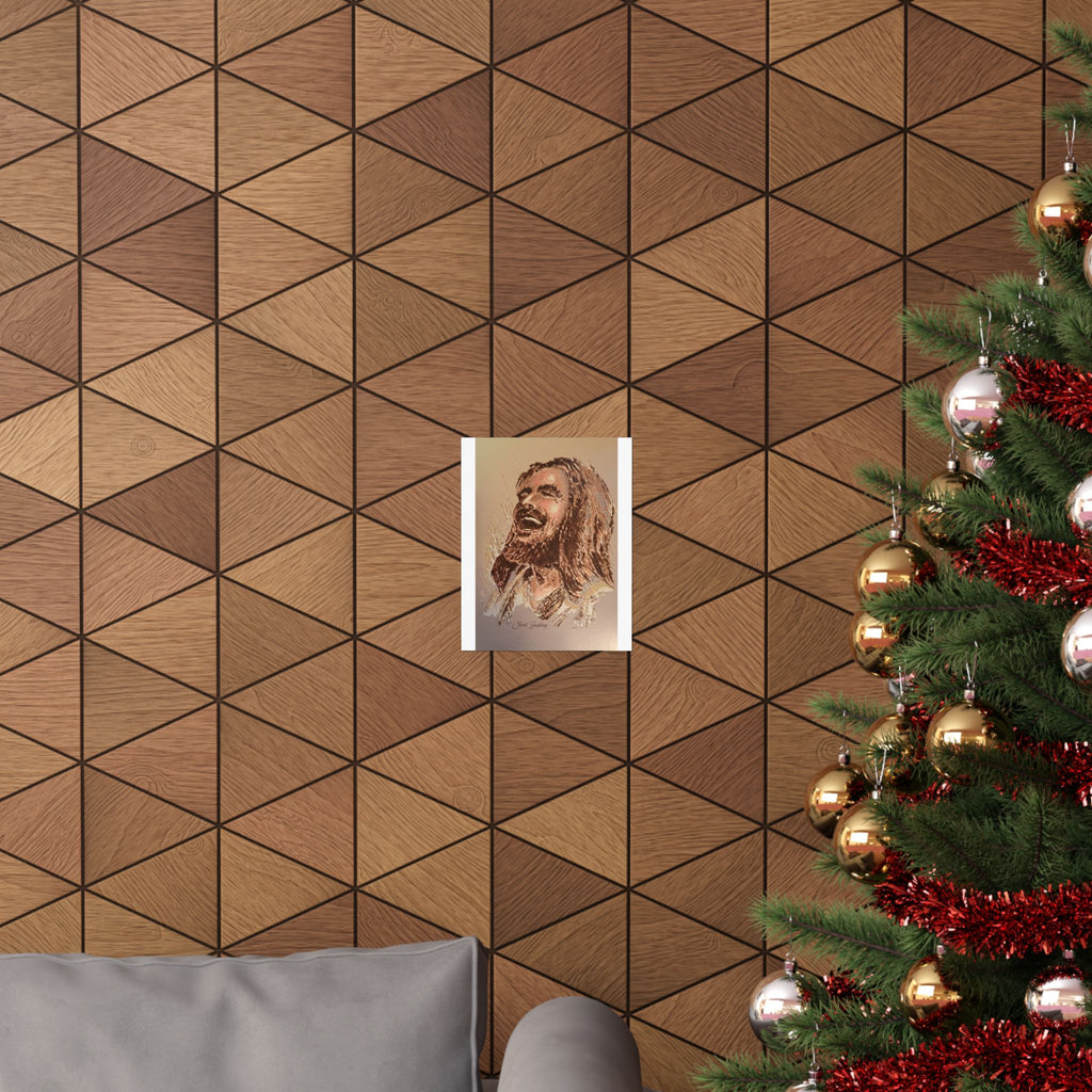 Matte Poster — Joyful Jesus Portrait Vertical Christian Wall Art